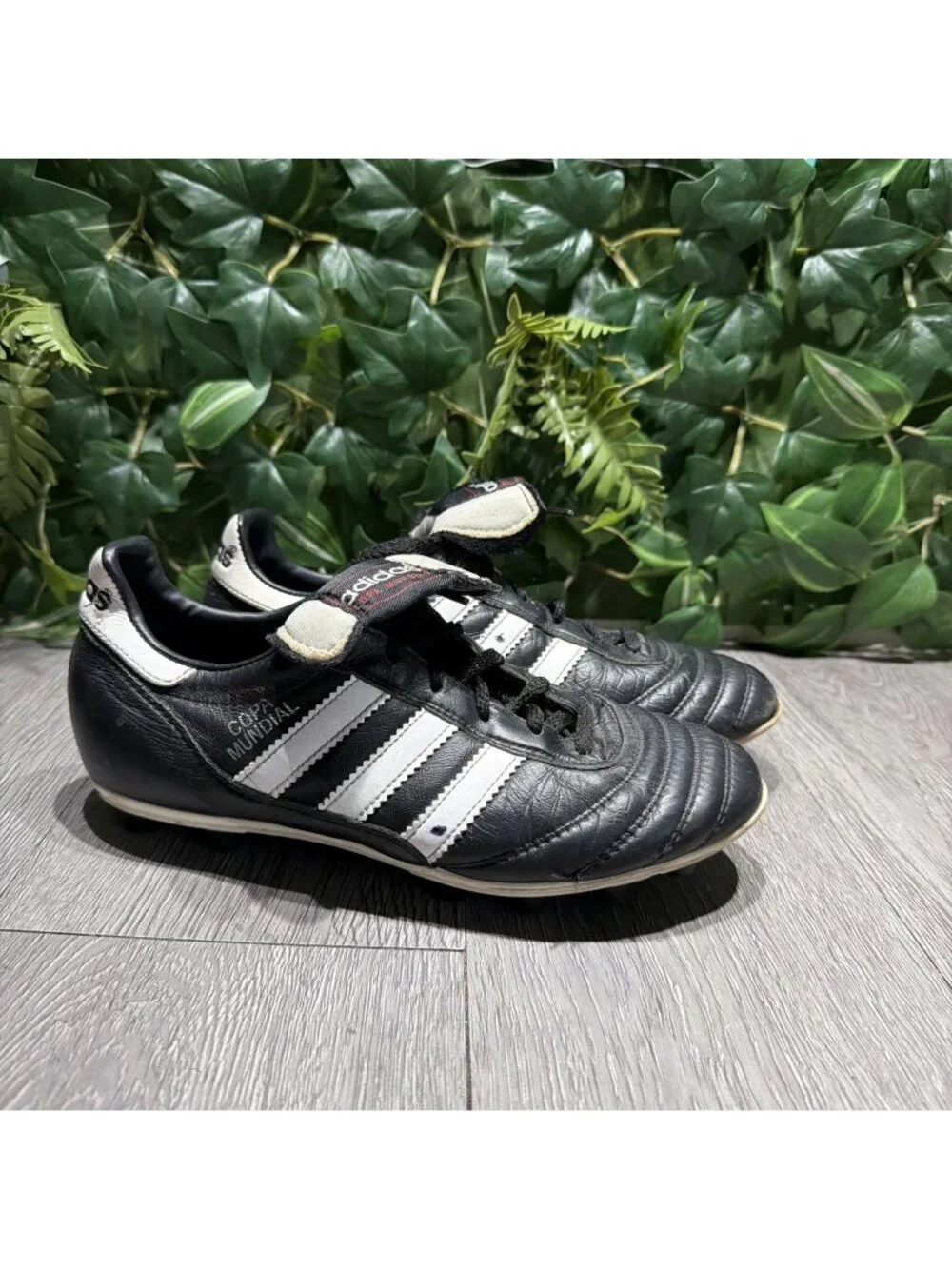 Adidas Copa Mundial Shoes Men 5.5  W 7Black Leather Soccer Cleats Germany 015110